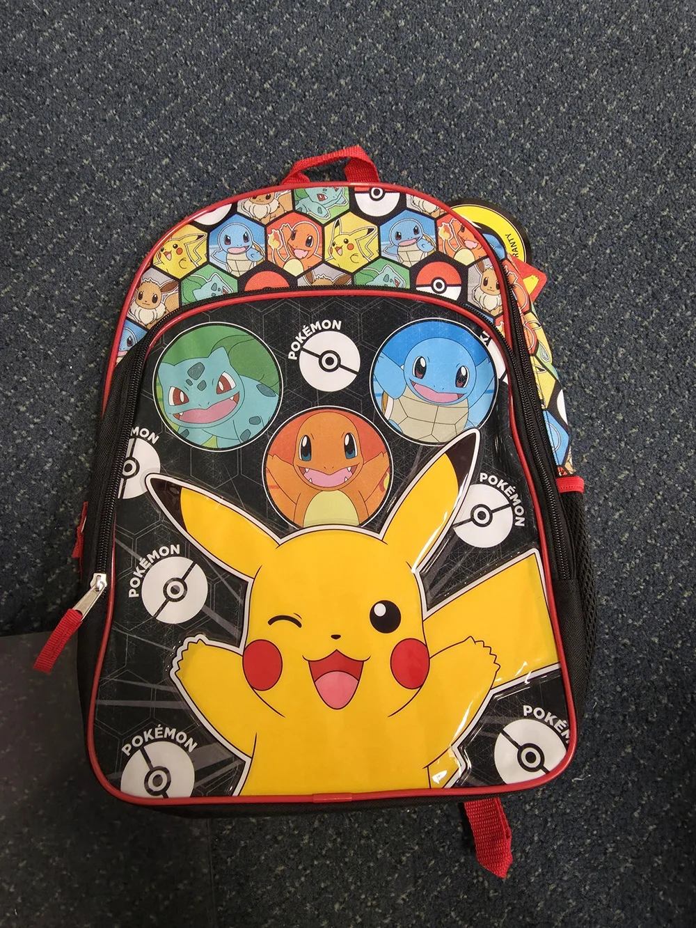 Kids Backpack with Pikachu – Yellow/Red